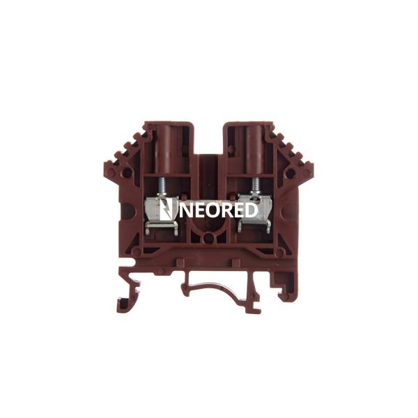 Borne de paso de color marrón para conductor de 4mm² BPN-04-MA