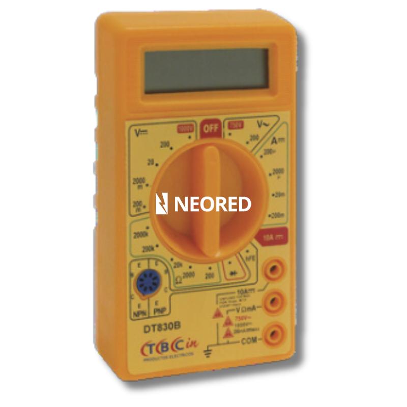 MULTIMETRO DIGITAL TBCIN MEDICION DE DIODOS Y TRANSISTORES