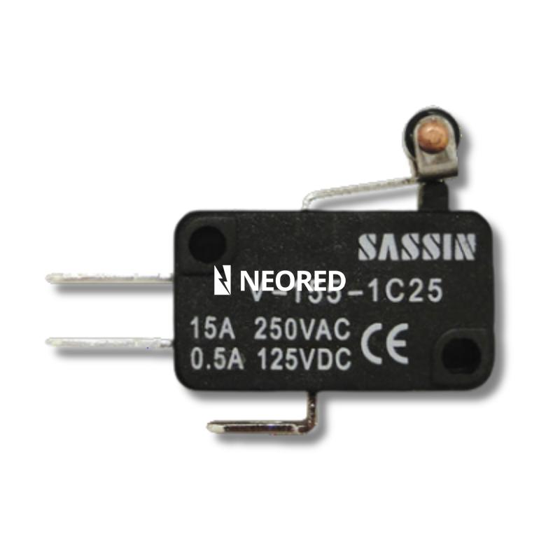 MICROINTERRUPTOR DE POSICIÓN SERIE V CON ACCIONAMIENTO SUPERIOR POR MEDIO DE PALANCA CORTA CON RODILLO