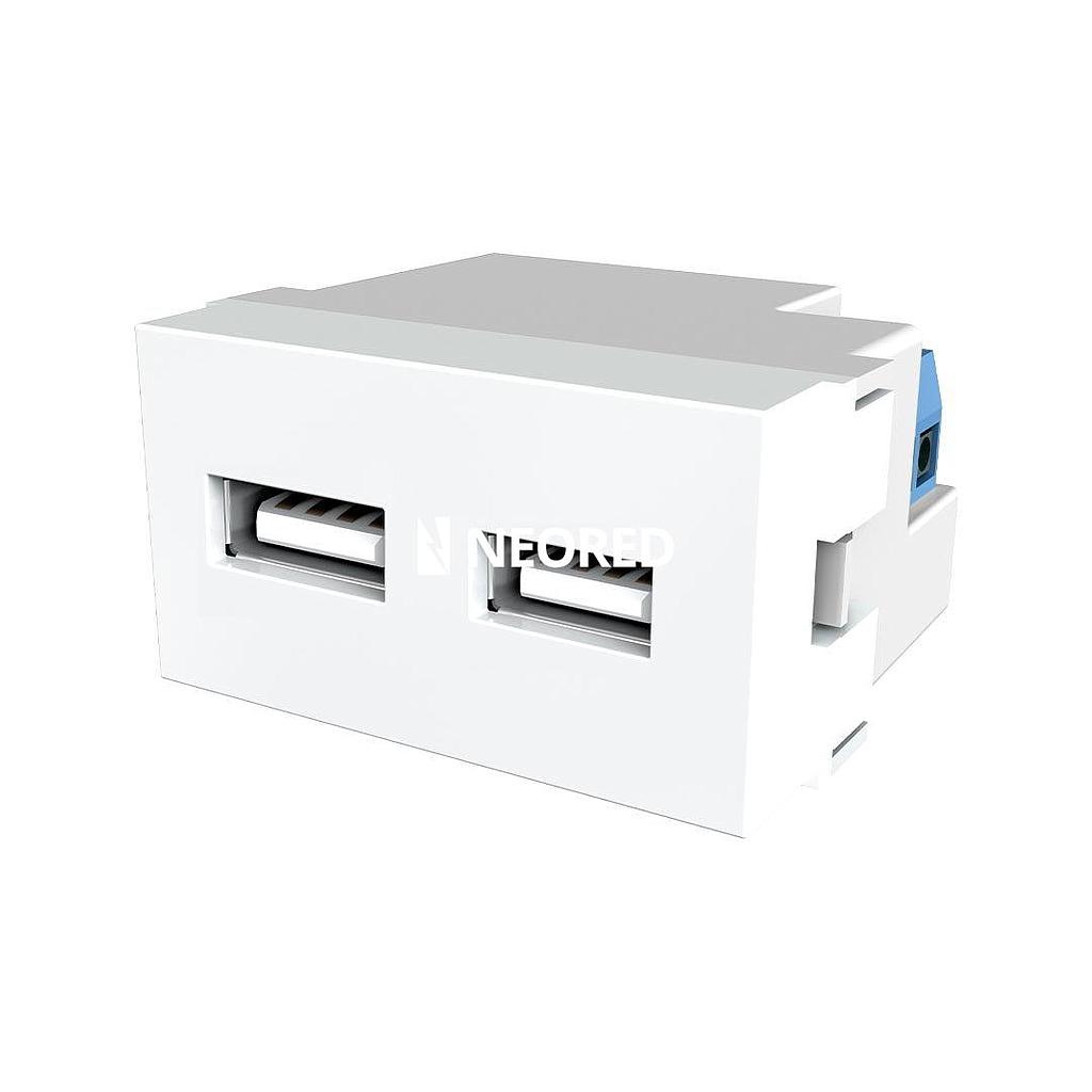 Toma USB Doble de Carga de 3A Verona Blanco