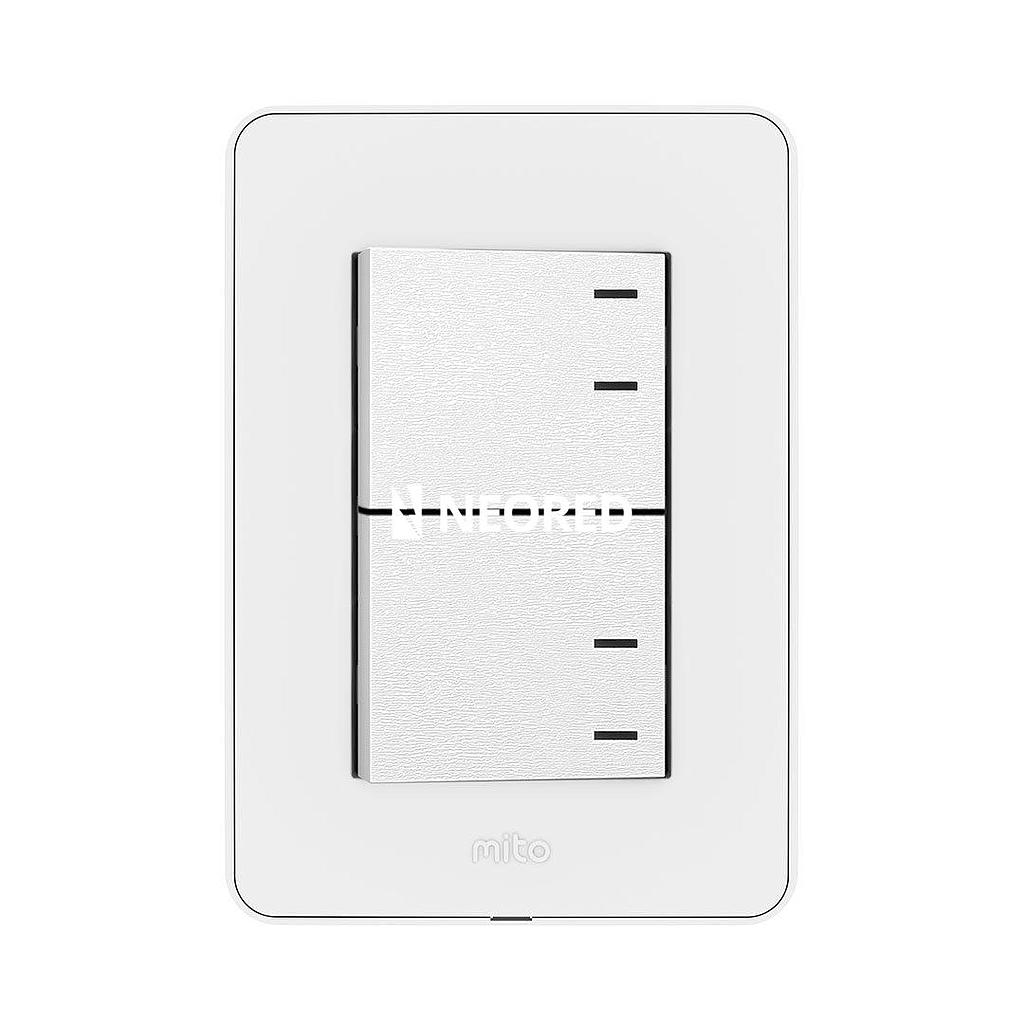 2 Interruptores Unipolar Teclón 220Vca - 10A  Blanco/Blanco