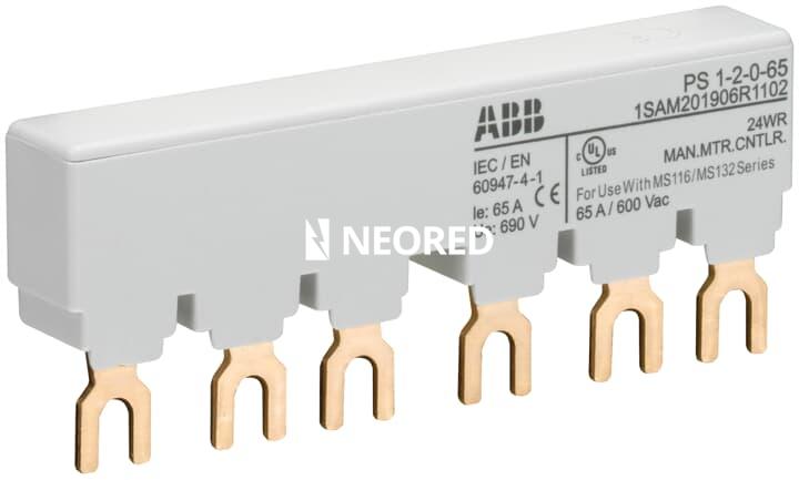 Barras de conexión para MS116 y MS132 Hasta 65A para 2 MS116/132 y 0 aux.