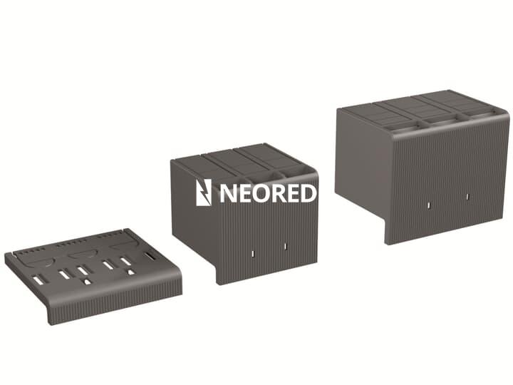 Cubrebornes aislantes bajos interruptor XT1 tetrapolar