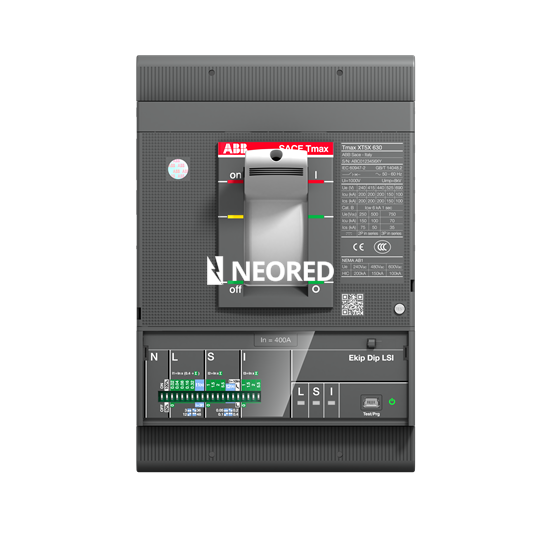 Interruptor Tmax XT tripolar In = 400A - Icu = 36kA, Ics = 100% Icu @ 380VCA 