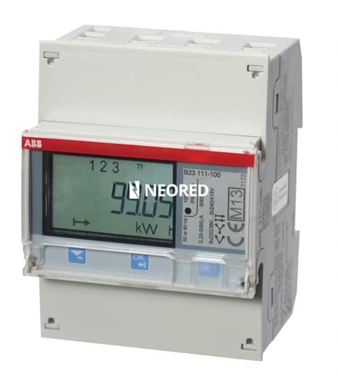 Medidor de energía trifásico 230/400V, directo 65A - Voltimetro, amperímetro, cofimetro - 1 DO Programable