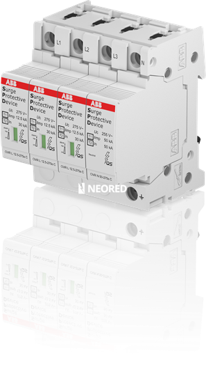 Descargador Tipo 1+2 - 12,5kA Trifasico - Uf=275V - doble varistor - Enchufable