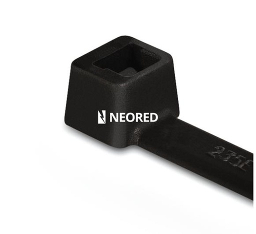 [HEL111-02223] Precinto T50R Negro x 100 u (200 x 4,6 mm) Estabilizado termicamente.