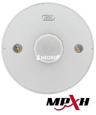 [XVOMD 96C-MPXH] Detector infrarrojo de cielorraso con luz de emergencia incorporada. Procesador digital de señales (DMA). Compensación térmica inteligente. Contador de pulsos programable de 1 a 9. Funcionamiento en combinación entre dos o más detectores. Muy alta inmunidad a RF. Ajuste de ganancia programable. Cobertura de 360º. Gabinete circular ultra delgado. Programación Soft. Prestaciones avanzadas.
