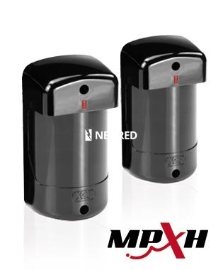 [XVOBIR 445T-MPXH] Barrera infrarroja apta para exterior. Insensible a la luz ambiente. Gabinete estanco. Cuádruple haz asimétrico. Calefactor. Alcance 40m exterior, 100m interior. Antidesarme (tamper). Memoria independiente. Programación Soft.