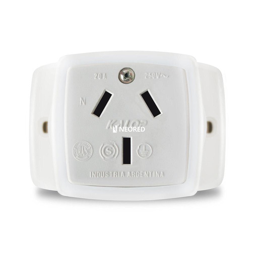 [KALKS39076] Base toma modular con T.T Color: Blanco