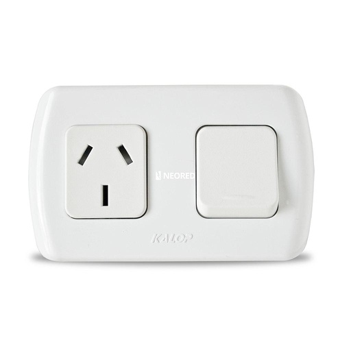 [KALKS39654] Tekna 1 interruptor y 1 tomacorriente Color: Blanco