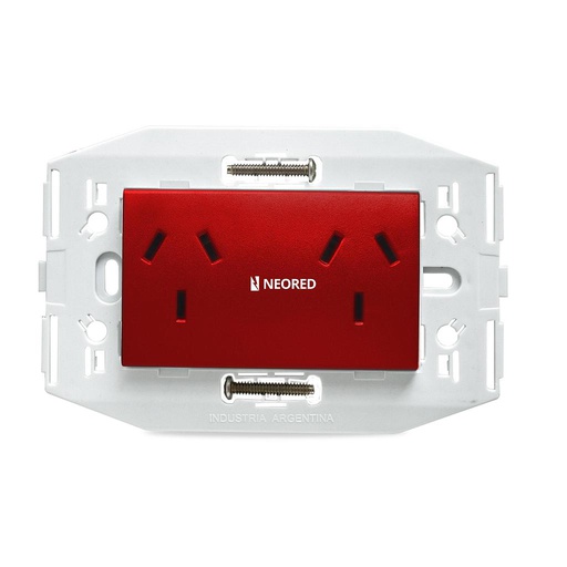 [KALKS40252] Toma doble c/bast.Incorp.negr