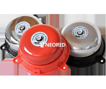 [MJK101P] CAMPANILLA DE ALARMA o 10 Cm 220/12 volts CA C/TRF incluido (PINTURA EPOXI ROJA Y ALUMINIO)