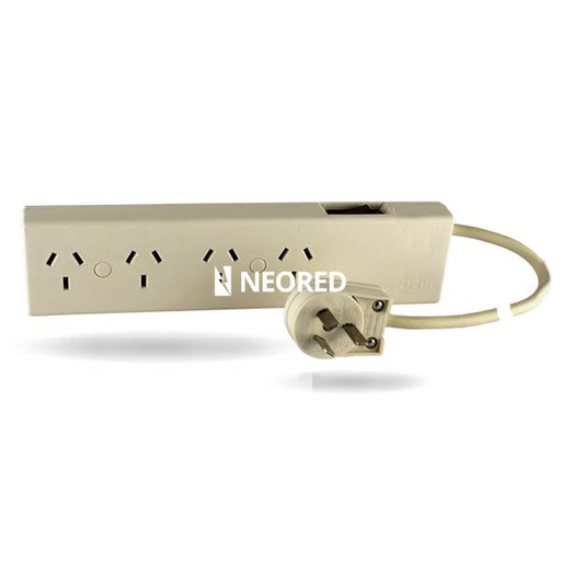 [RIC138.561.61.05] Zapatilla c/ int. Termico y 1,5mts de cable 10A Richi marfil