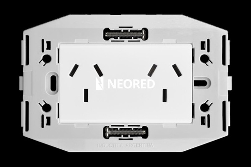 [KALKD40251] Toma doble c/bastidor incorporado Kalop blanco