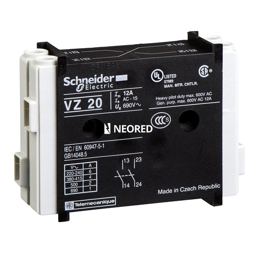 [SCHVZ7] BLOQUE 2 CONTACTOR AUXILIAR R. VARIO NA+NC