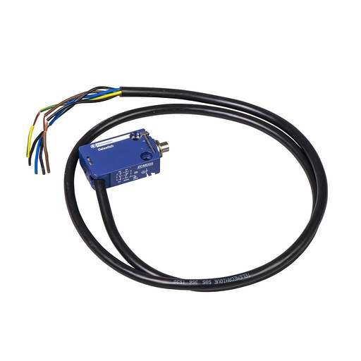 [SCHXCMD2110L1] Dis-Interruptor de Posición Metal Compacto, Pulsador Metálico, Cable 1M, 1NA+1NC