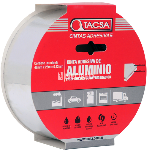 [TACPTTACSA004AL] Cinta adhesiva de aluminio - 48mm x 25m x 0,13mm