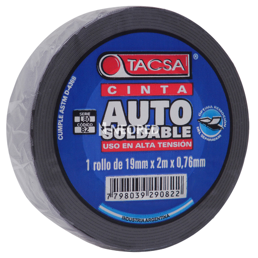 [TACPTTACSA082N] Cinta de caucho EPR autosoldable para alta tensión - 19mm x 2m x 0,76mm