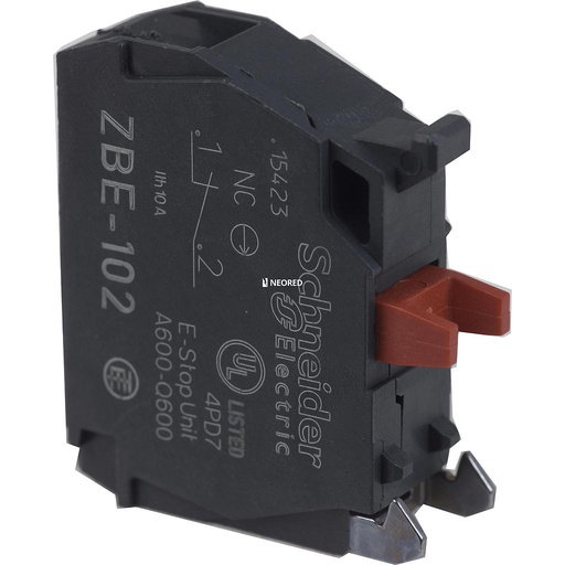 [SCHZBE102] Bloque De Contacto para Pulsador o Piloto 22mm - 1NC