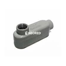 [DELALB 37] CAJA DE PASO de ALUMINIO TIPO CONDULET ESTANCO CON 1 TAPA/JUNTA de 2 VIAS 90* TRAS. 1" NPT