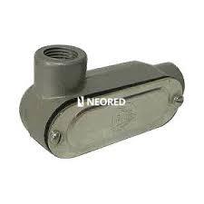 [DELALR 57] CAJA DE PASO de ALUMINIO TIPO CONDULET ESTANCO CON 1 TAPA/JUNTA de 2 VIAS 90* DER. 1 1/2" NPT