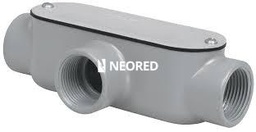 [DELAT 37] CAJA DE PASO de ALUMINIO TIPO CONDULET ESTANCO CON 1 TAPA/JUNTA de 3 VIAS 1&quot; NPT