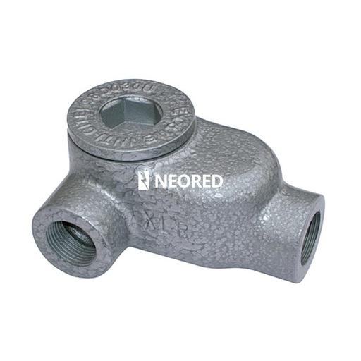 [DELAX 37] CAJA DE PASO de ALUMINIO TIPO CONDULET ESTANCO CON 1 TAPA/JUNTA de 4 VIAS 1" NPT