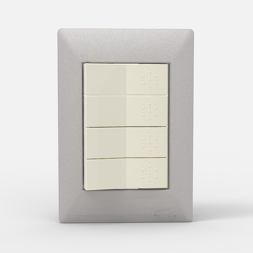 [CAM4104] TAPA 4 MODULOS SIGLO XXII ALUMINIO