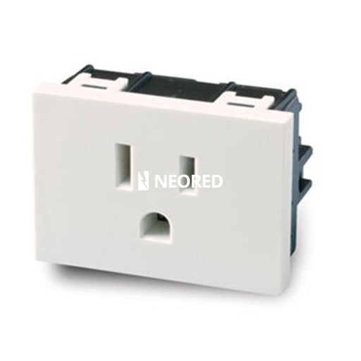 [CAM6903] MODULO TOMA TIPO AMERICANO C/TIERRA - BLANCA