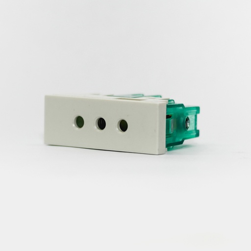 [CAM6911] MODULO TOMA BIPOLAR C/TIERRA P/ESPIGA RED. - BLANCA