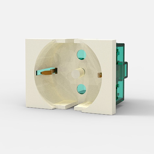 [CAM6918] MODULO TOMA SCHUKO 16A. POLARIZADO - BLANCA