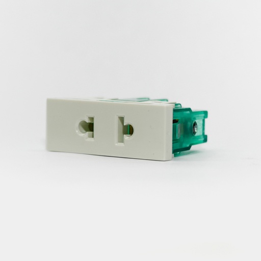 [CAM6920] MODULO TOMA EURO-AMERICANO - BLANCA