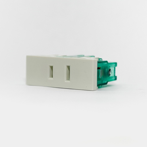 [CAM6922] MODULO TOMA AMERICANO POLARIZADO SIN TIERRA - BLANCA