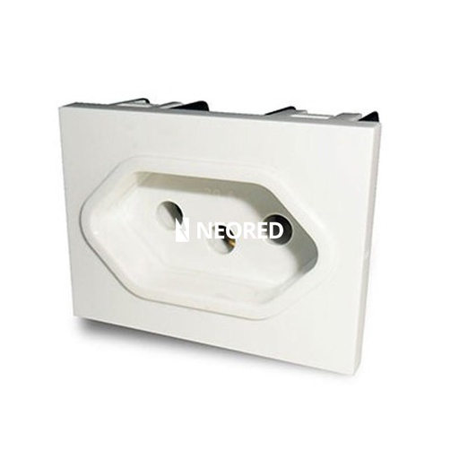 [CAM6942] MODULO TOMA BRASILEÑO SEGÚN NBR.14136 20A. - BLANCA