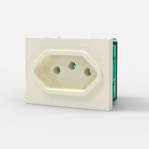 [CAM6942] MODULO TOMA BRASILEÑO SEGÚN NBR.14136 20A. - BLANCA