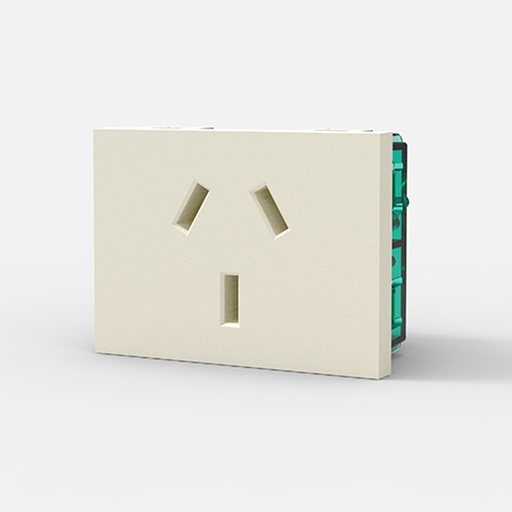 [CAM6954] MOD.TOMA BIP. C/POLO A TIERRA C/PROTECCION - BLANCA