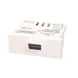 [CAM6957] MODULO CARGADOR USB 220v BLANCO - BLANCA