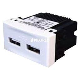[CAM7958] MOD.CARGADOR USB DOBLE 220v GRIS 2,3 A. EN C/PUERTO