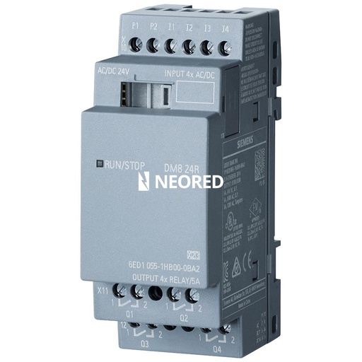 [SIE6ED1055-1HB00-0BA2] LOGO! Módulo de E/S Digitales, DM8 24R (4 DI en 24VDC, 4 DO Relé)