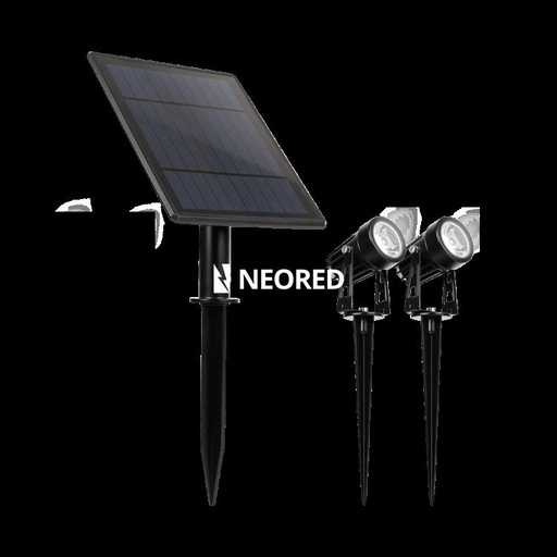 [CORELSX2-2W-IP65-WW] ESTACA LED SOLAR 1 PANEL 2 ESTACAS 2W BLANCO CALIDO 3000K