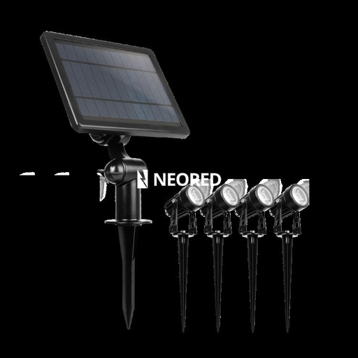 [CORELSX4-4W-IP65-WW] ESTACA LED SOLAR 1 PANEL 4 ESTACAS 4W BLANCO FRIO 3000K