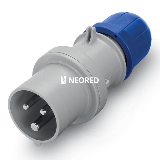 [SCA213.1633] Ficha industrial macho 16A 2P+T 6h 200-250V 60Hz 50Hz bornes con tornillo Óptima