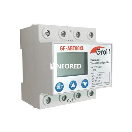 [GRAGF-ABT80XL] Protector de tensión trifásico configurable con voltímetro y neutro