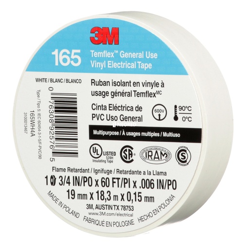 [MMM66055] Temflex 165 19mm x 18m blanca