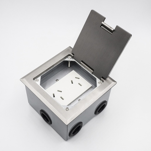 [CAM1744] CAJA EMBUTIR PISO METALICA ACERO P-4 MODULOS