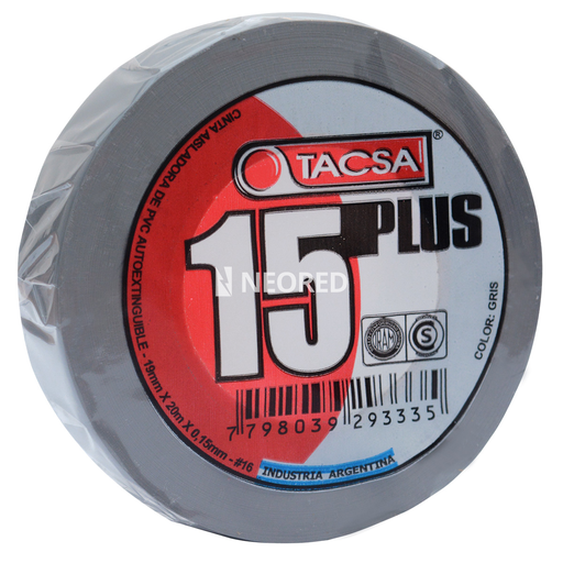 [TACPTTACSA016G] Cinta Aisladora de PVC 19mm x 20m x 0.15mm Gris