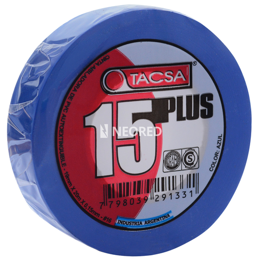 [TACPTTACSA016A] Cinta Aisladora de PVC 19mm x 20m x 0.15mm Azul