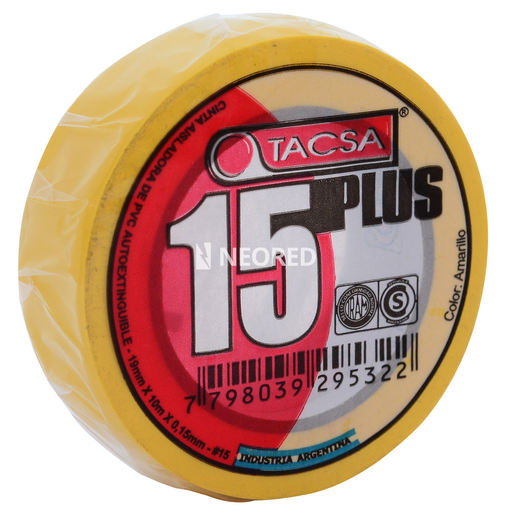 [TACPTTACSA015Y] Cinta Aisladora de PVC 19mm x 10m x 0.15mm Amarillo