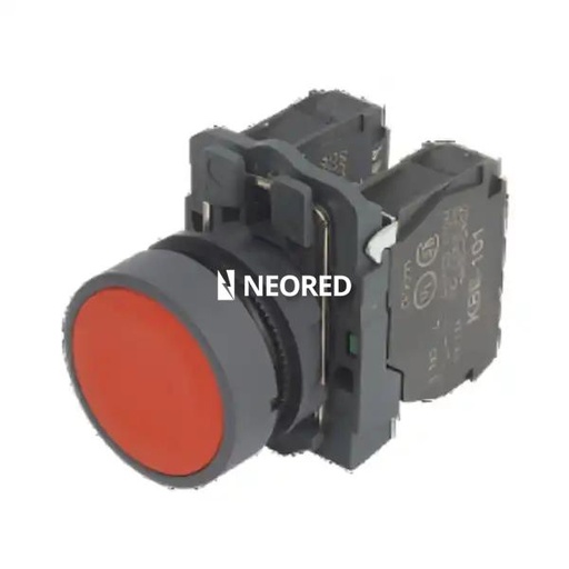 [CNCXB5-AA42] PULSADOR PLASTICO RASANTE ROJO (1 NC)